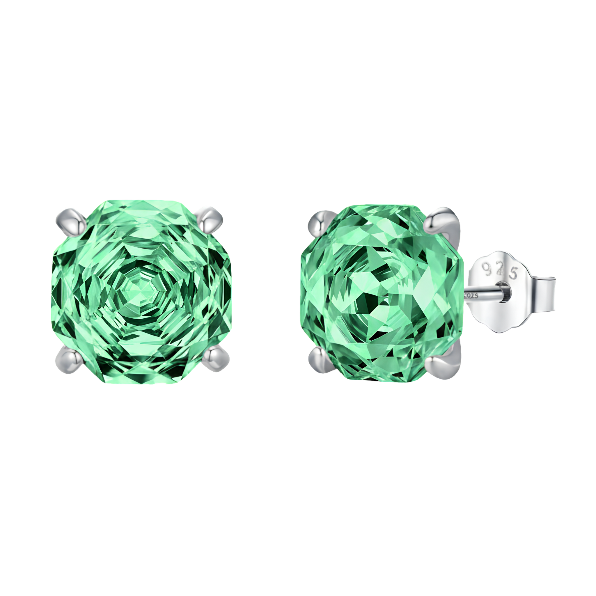 Ethereal Green Cut Studs Authentic 925 Sterling Silver