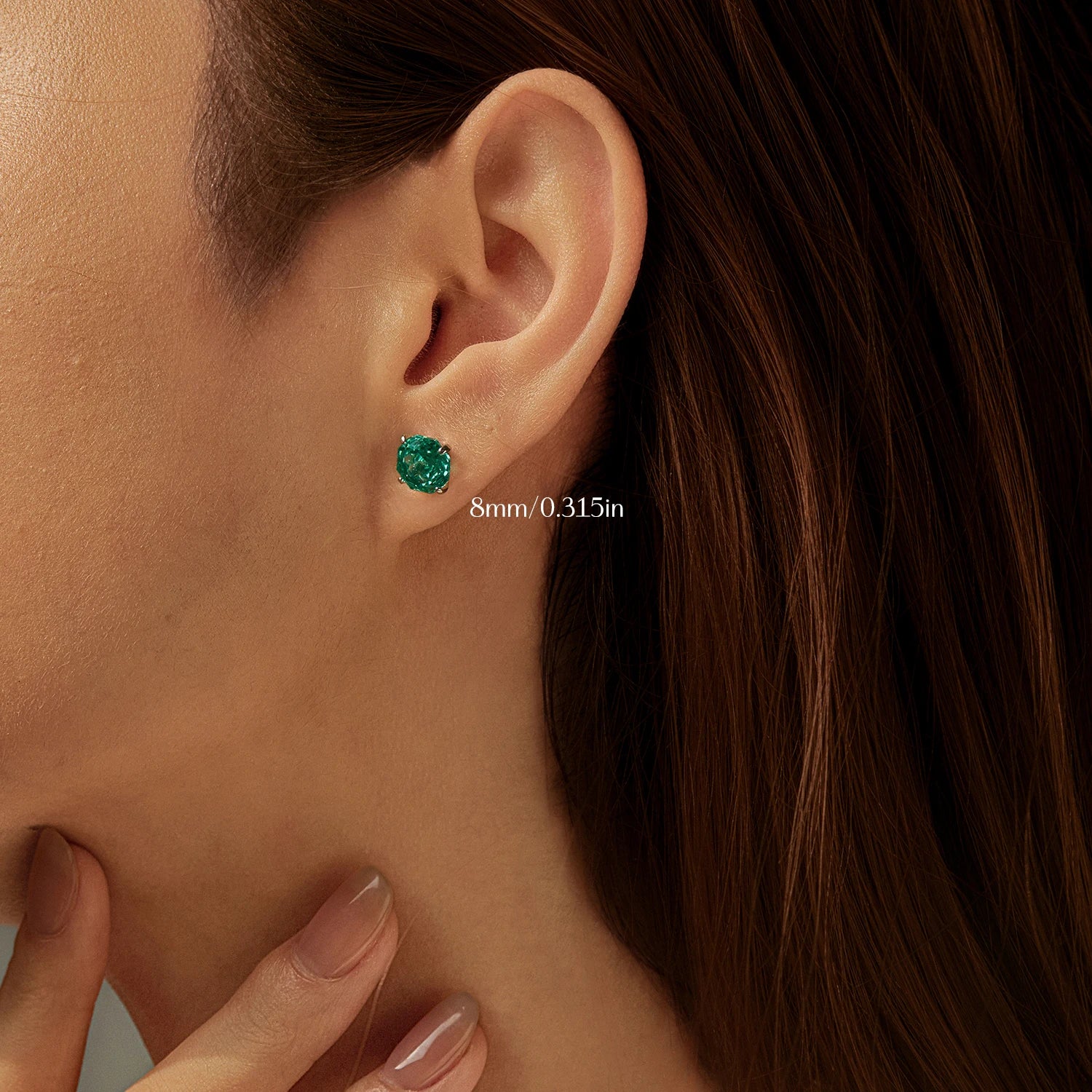 Ethereal Green Cut Studs Authentic 925 Sterling Silver