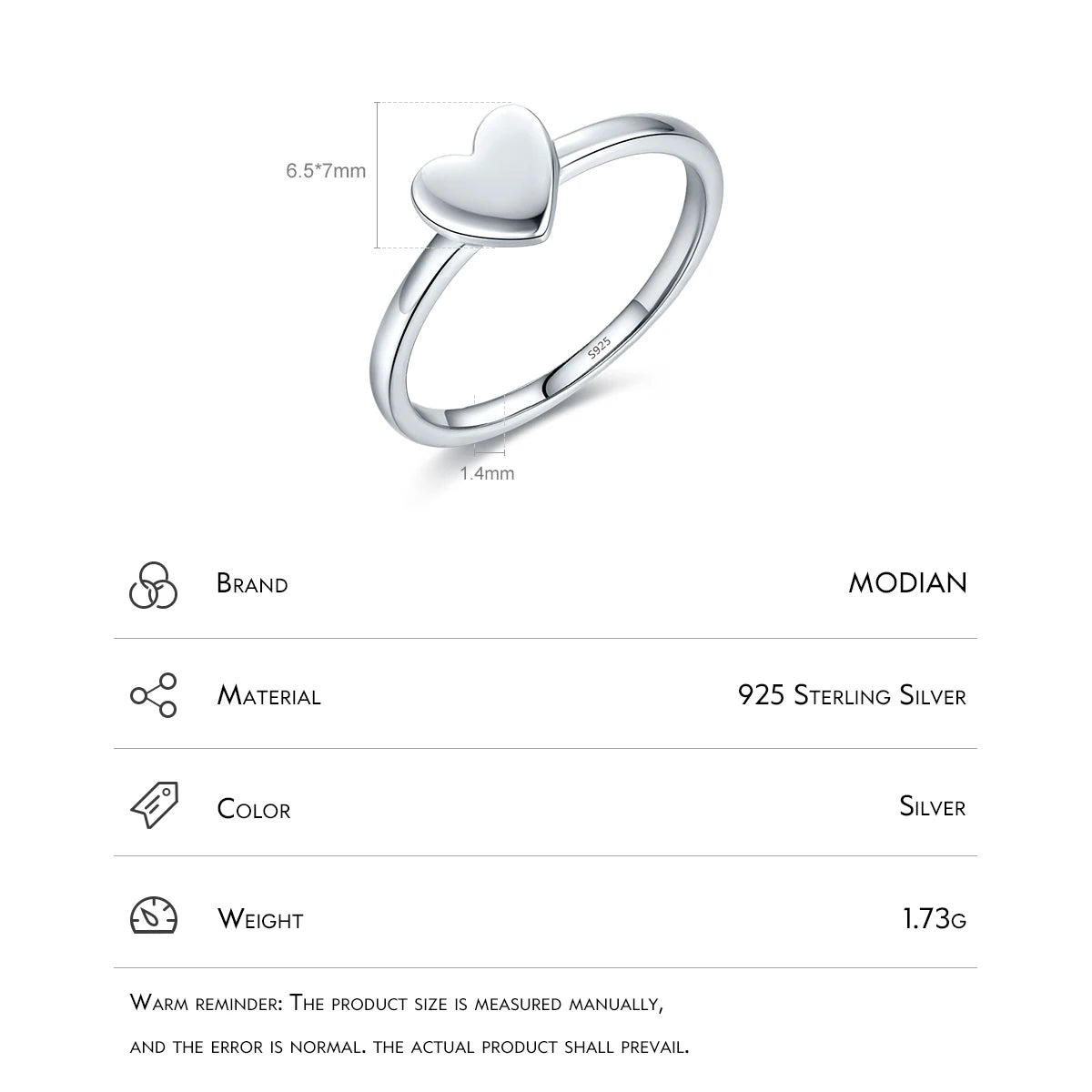 Luminous Heart Stackable Band | Authentic 925 Sterling Silver Ring