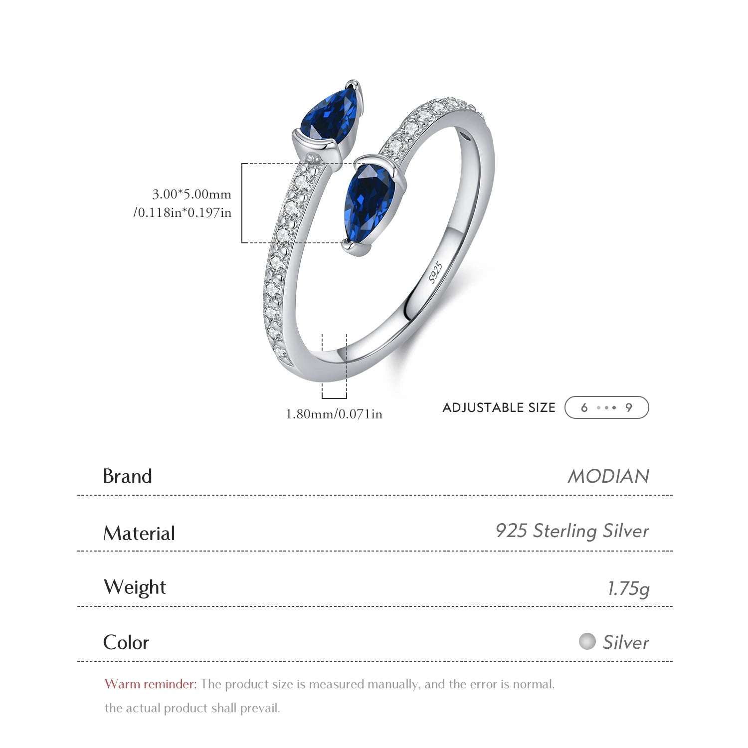 Sovereign Azure Snake Authentic 925 Sterling Silver Ring