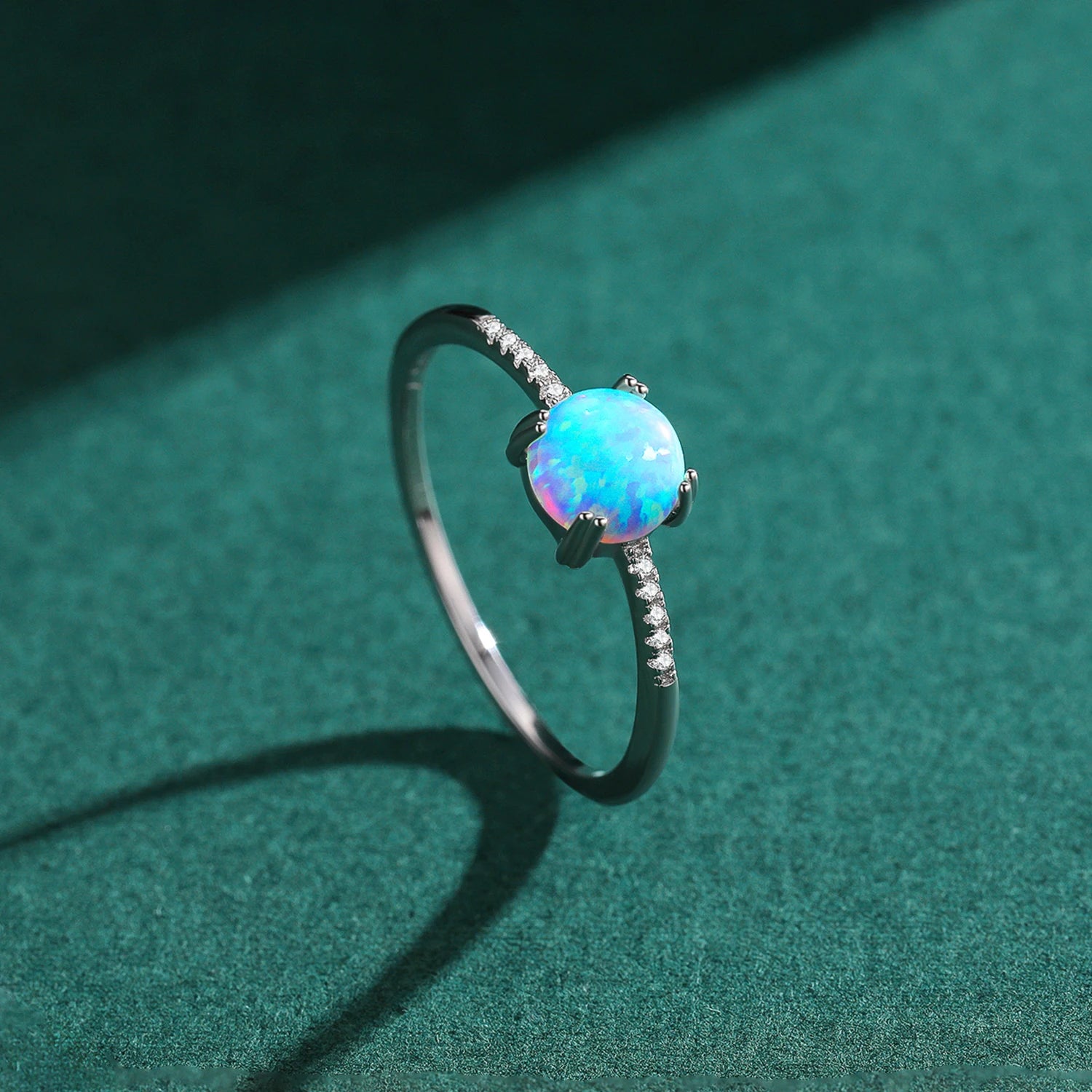Ethereal Iridescent Charm Band Authentic 925 Sterling Silver Ring