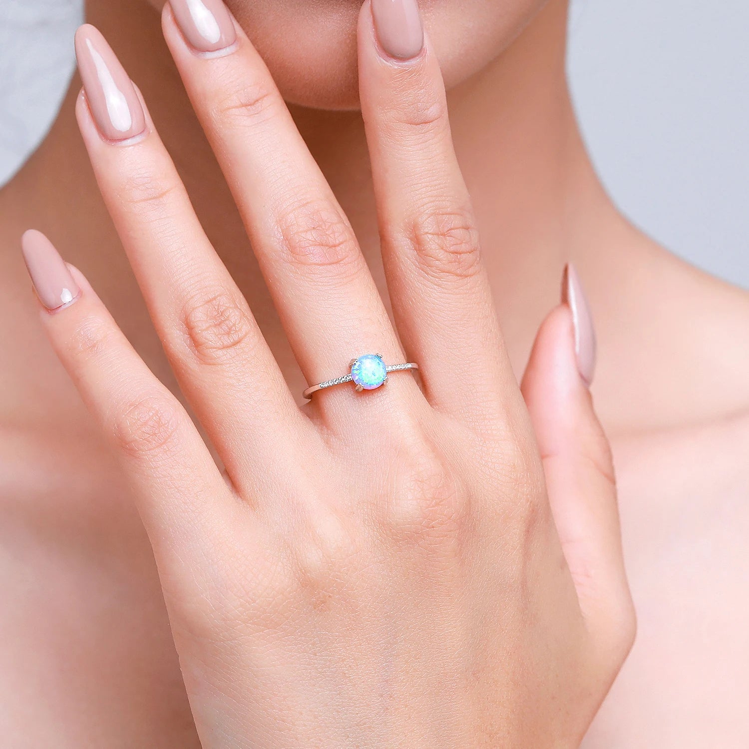 Ethereal Iridescent Charm Band Authentic 925 Sterling Silver Ring