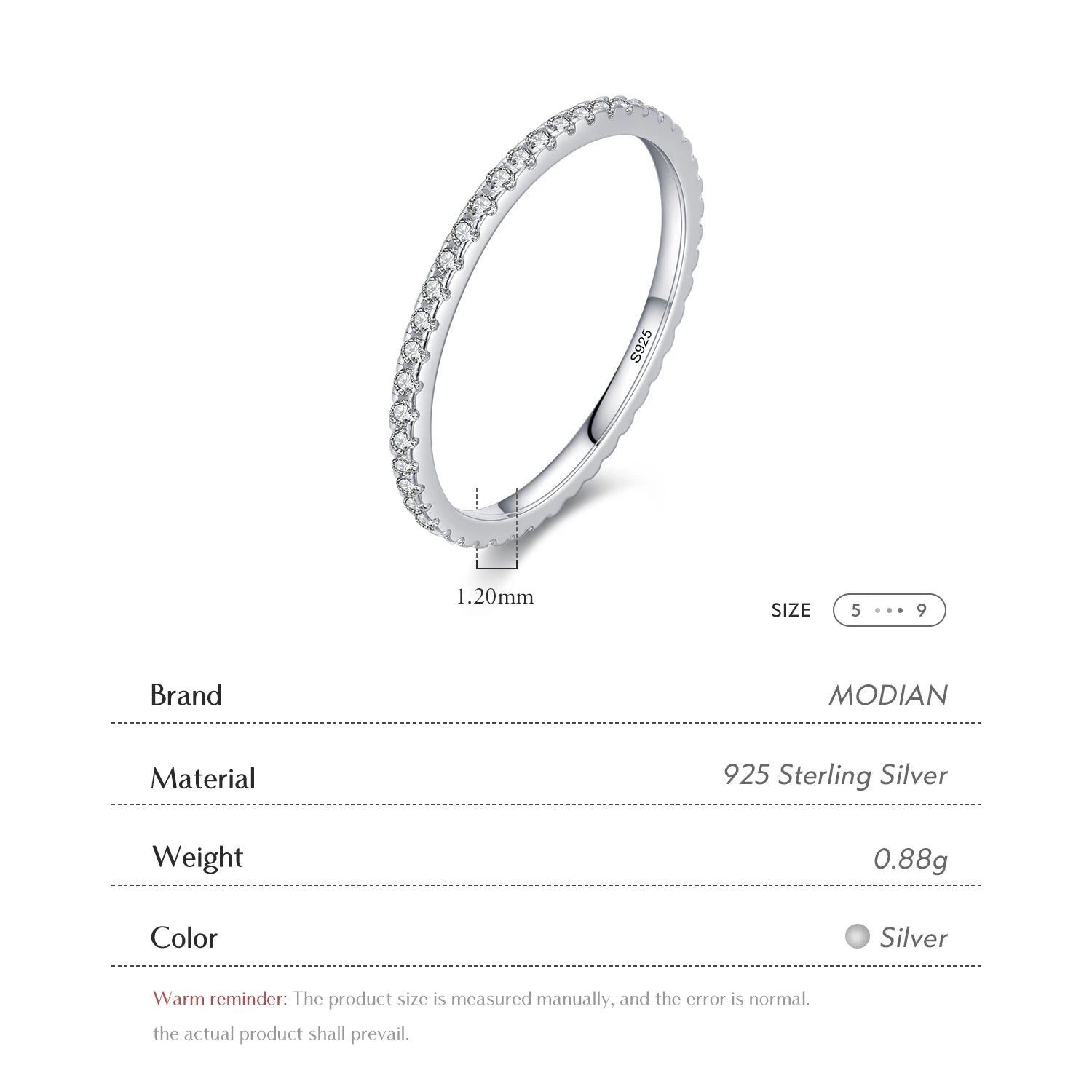 Luminary Spectrum Stackable Band Authentic 925 Sterling Silver