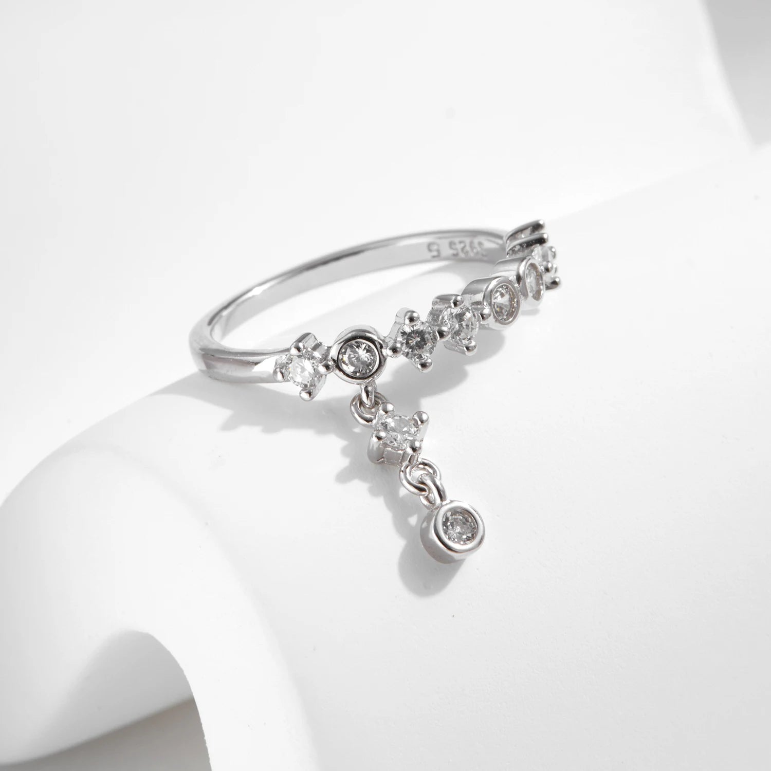 Cascading Charm Ring Authentic 925 Sterling Silver