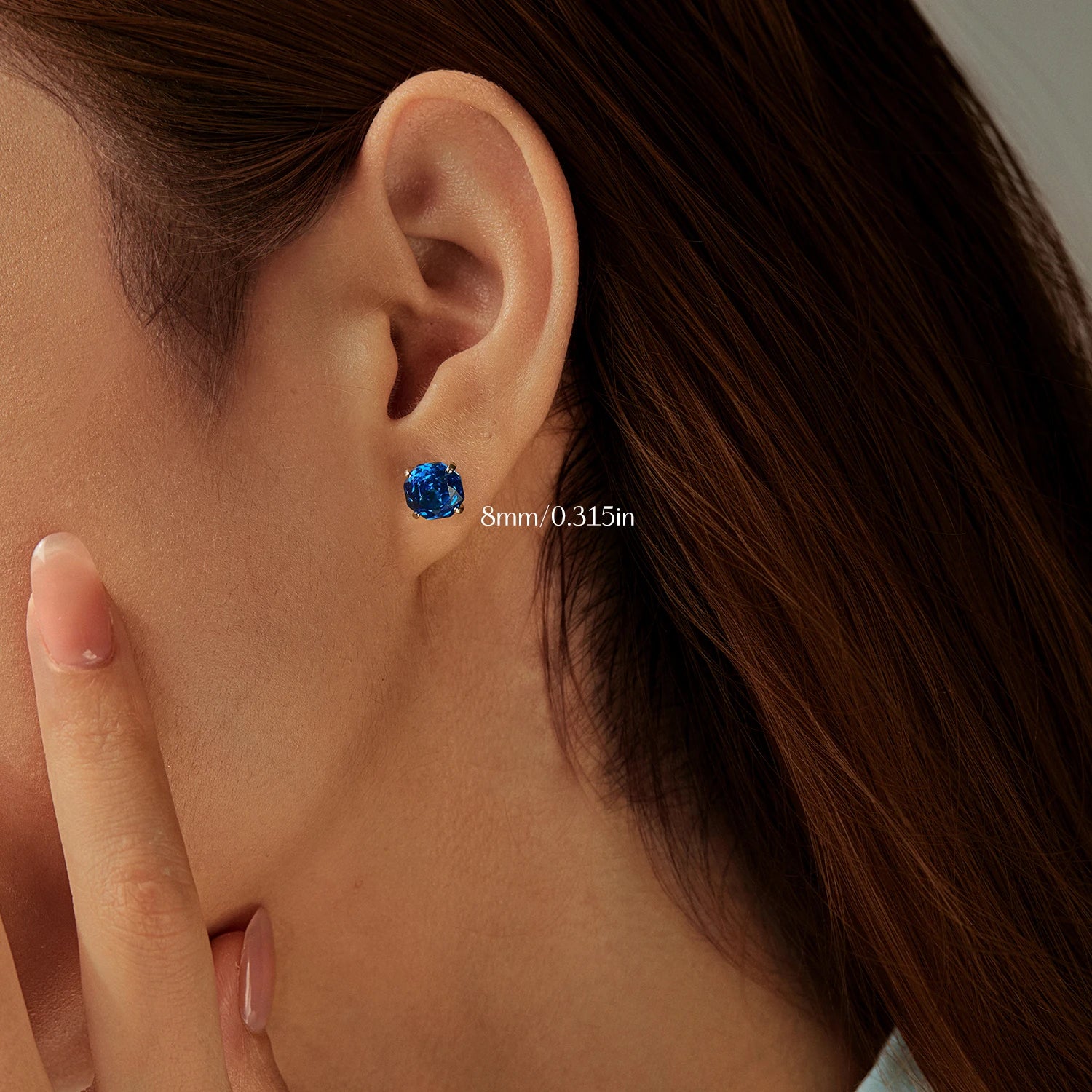 Royal Sapphire Rose Cut Octagon Studs Authentic 925 Sterling Silver