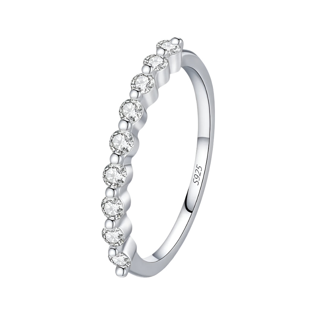 Engaste Pavé Moissanite Authentic 925 Sterling Silver Band