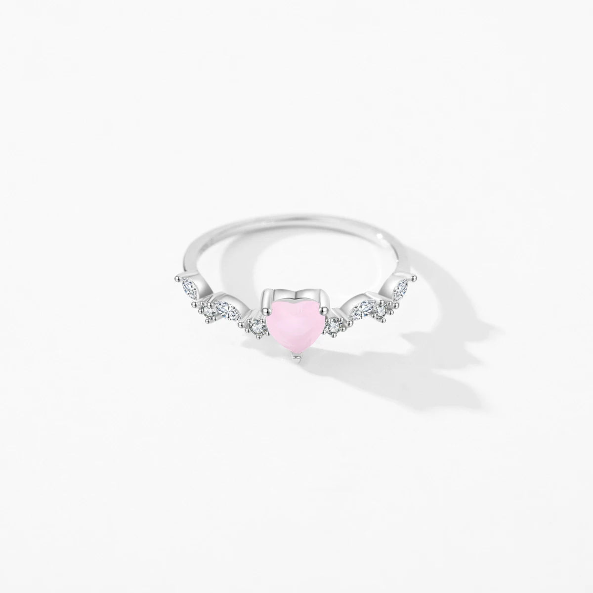 Sovereign Heart Pink Crystal Authentic 925 Sterling Silver Ring