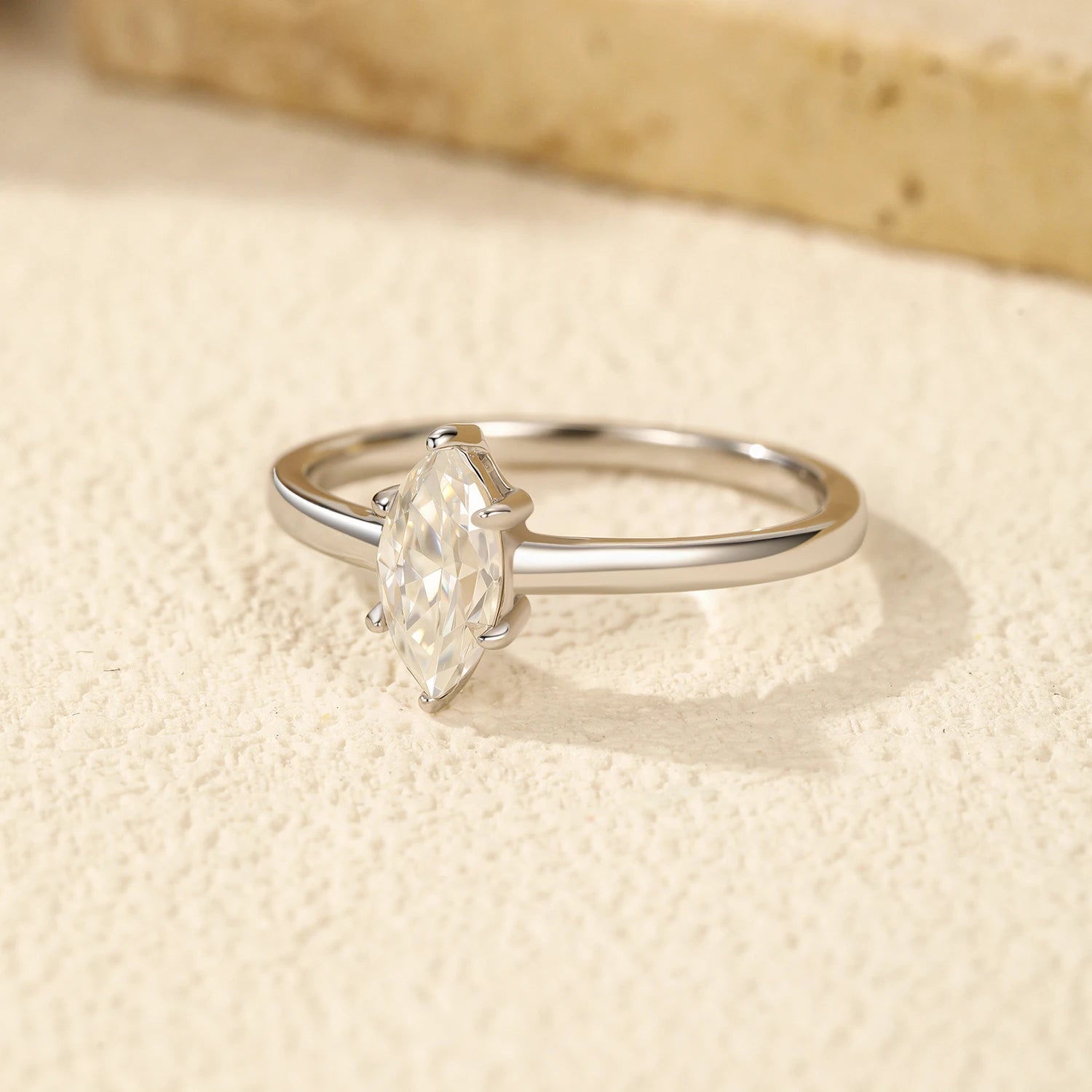Solstice Rhombic Moissanite Ring Authentic 925 Sterling Silver