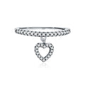 Ethereal Vintage Heart Charm Band Authentic 925 Sterling Silver