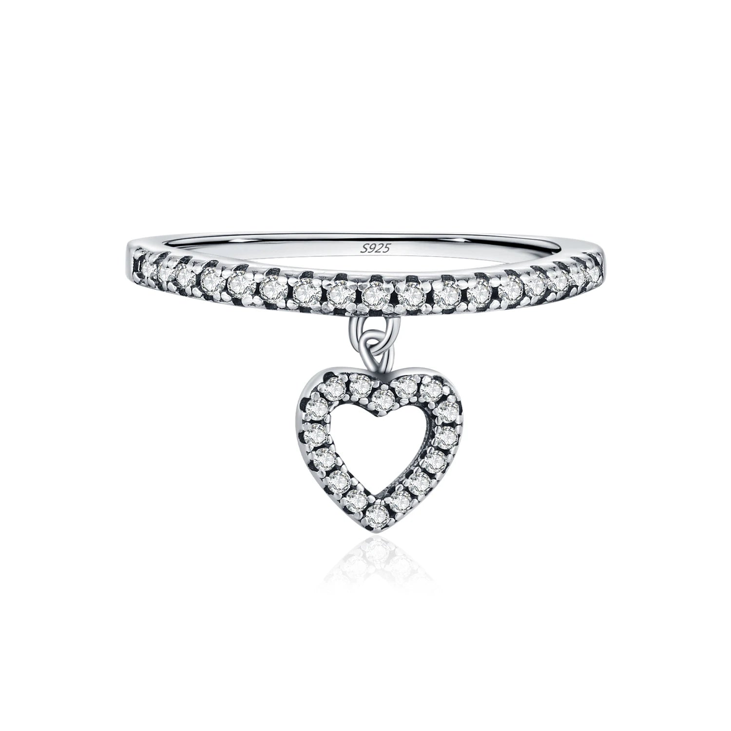 Ethereal Vintage Heart Charm Band Authentic 925 Sterling Silver
