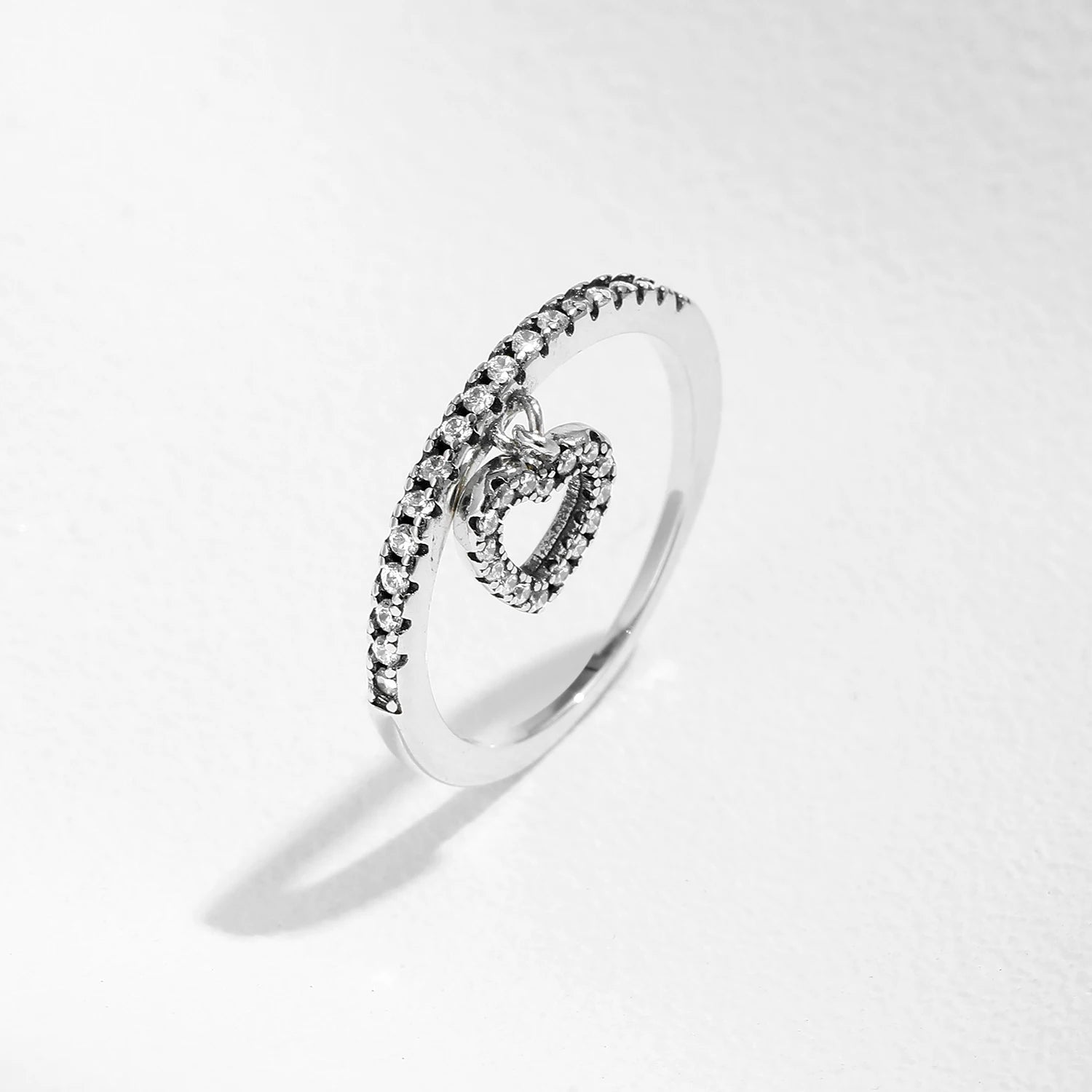 Ethereal Vintage Heart Charm Band Authentic 925 Sterling Silver