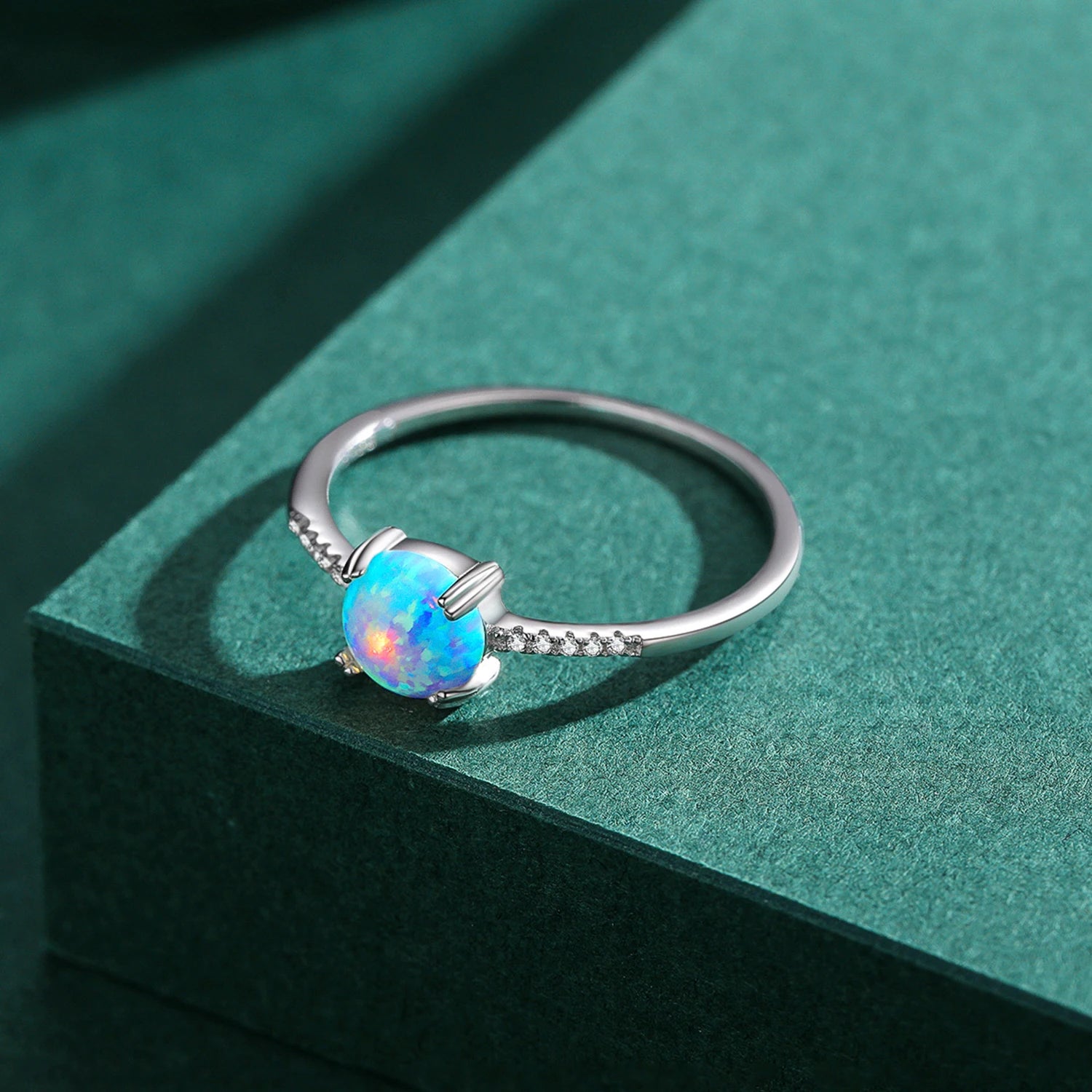 Ethereal Iridescent Charm Band Authentic 925 Sterling Silver Ring