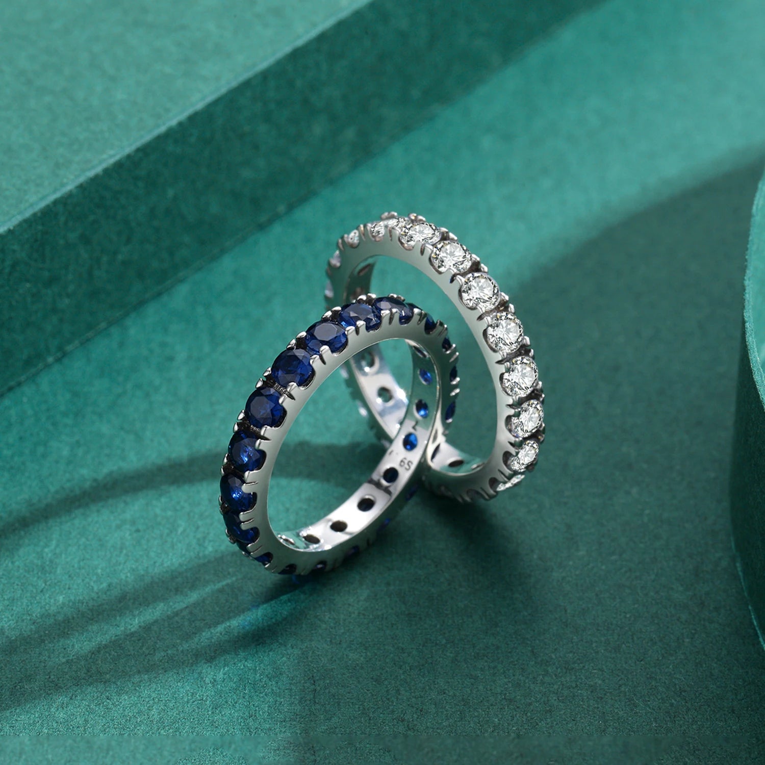 Sparkling Blue Zirconia Stackable Ring Authentic 925 Sterling Silver