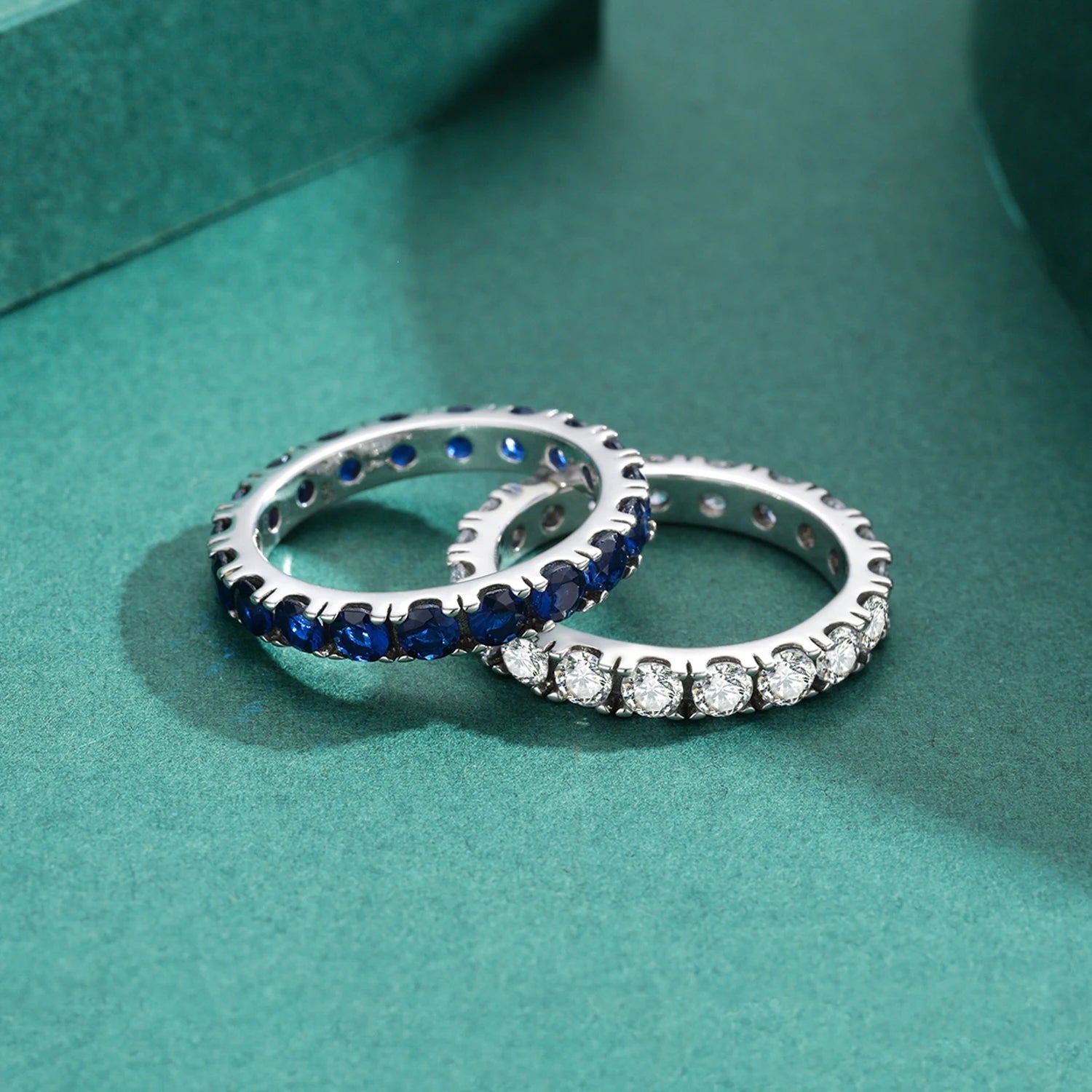 Sparkling Blue Zirconia Stackable Ring Authentic 925 Sterling Silver
