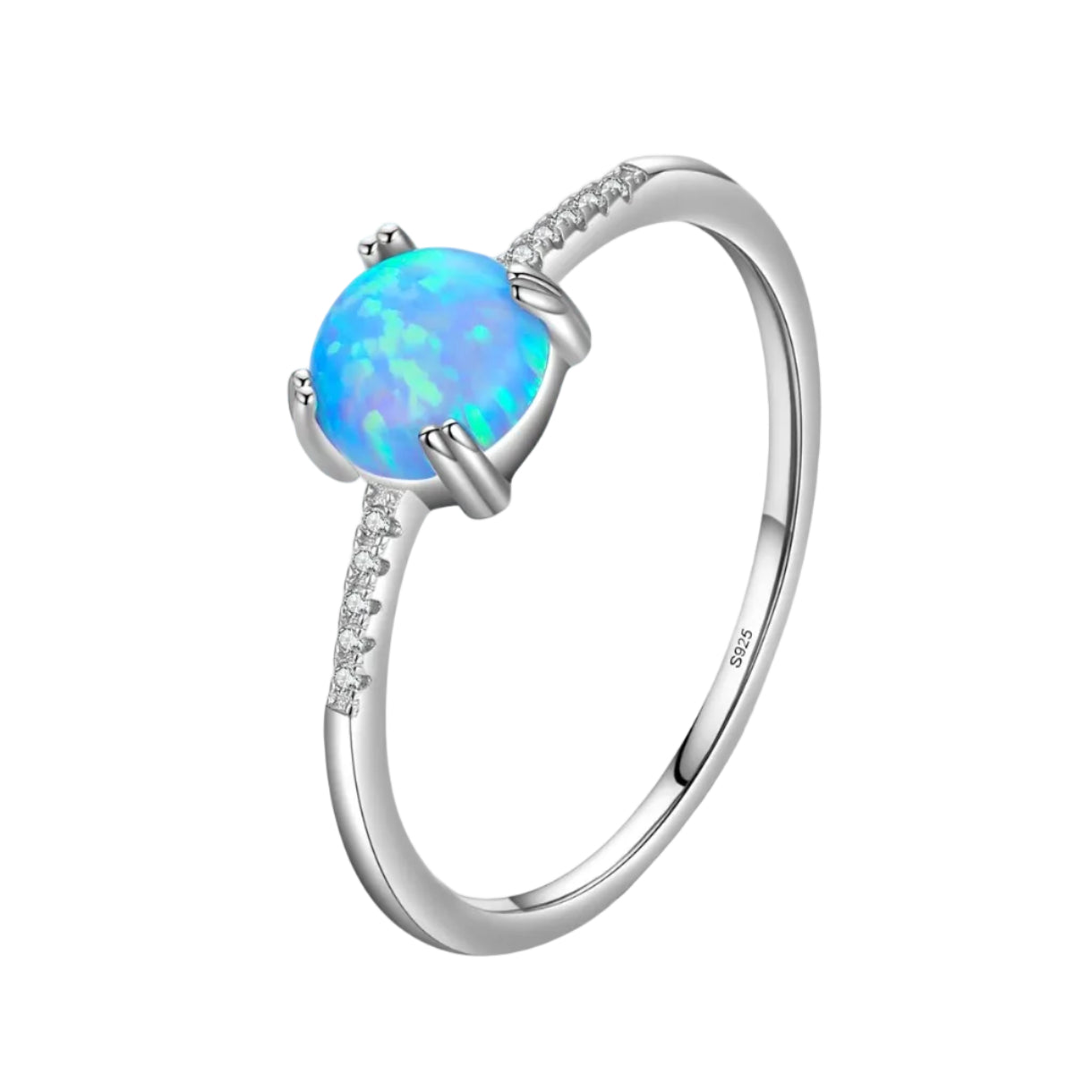 Ethereal Iridescent Charm Band Authentic 925 Sterling Silver Ring