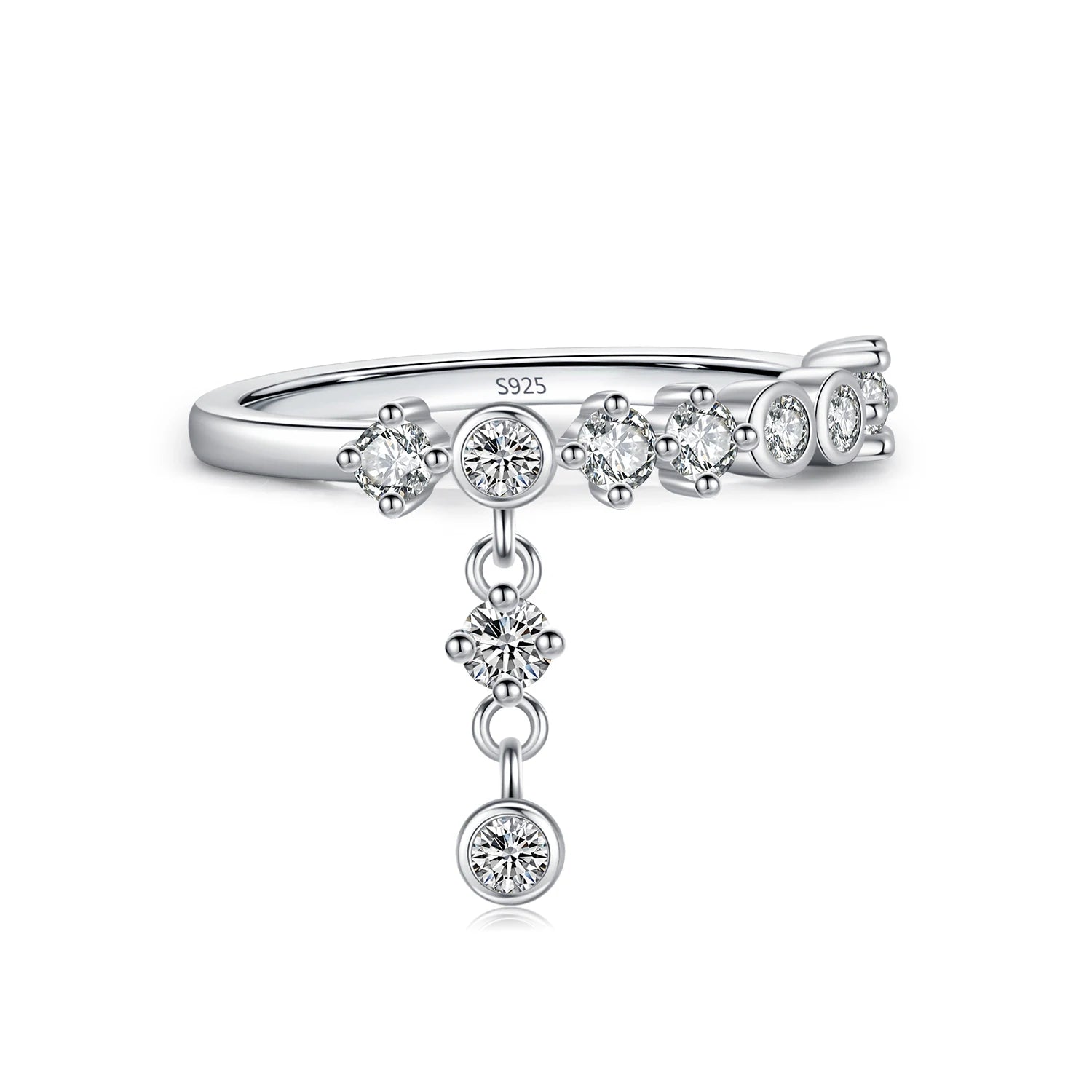 Cascading Charm Ring Authentic 925 Sterling Silver