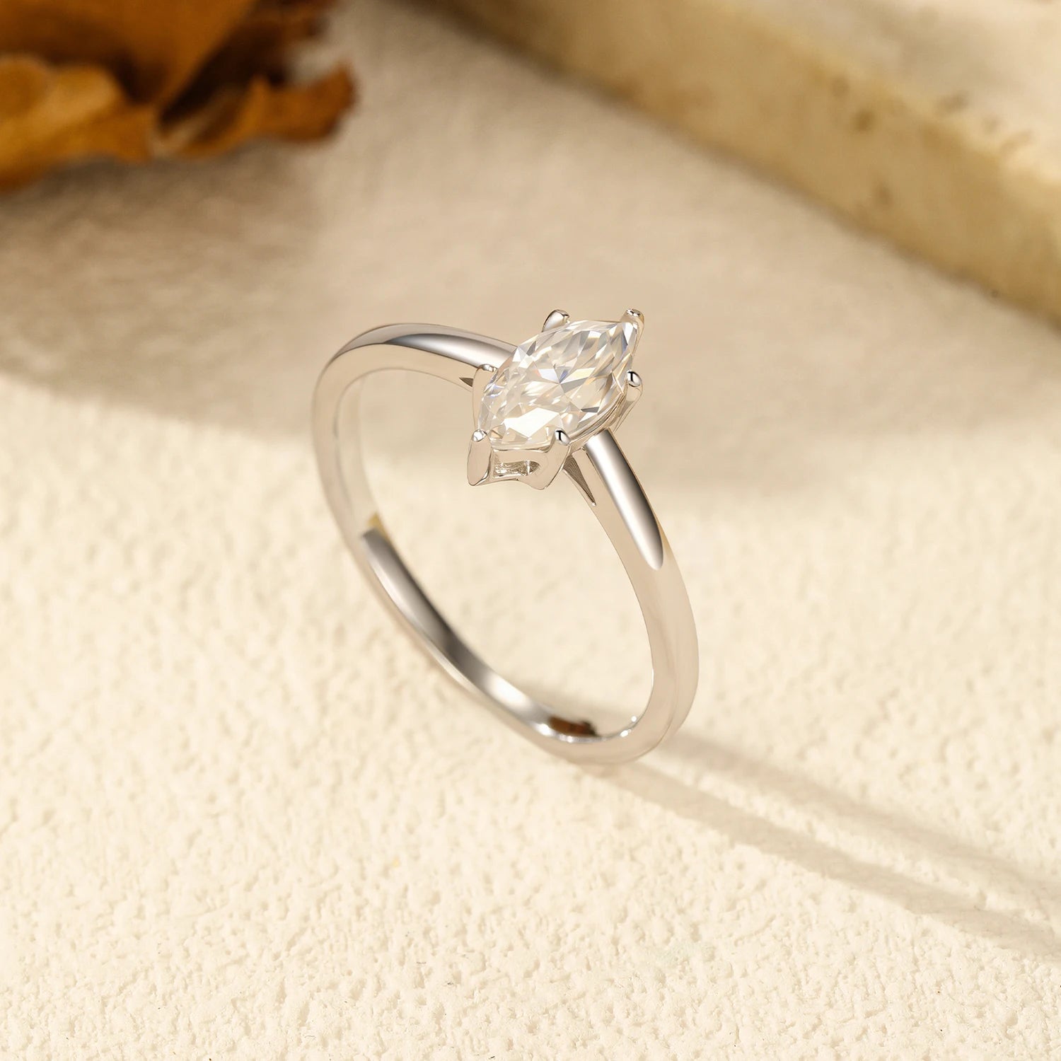 Solstice Rhombic Moissanite Ring Authentic 925 Sterling Silver
