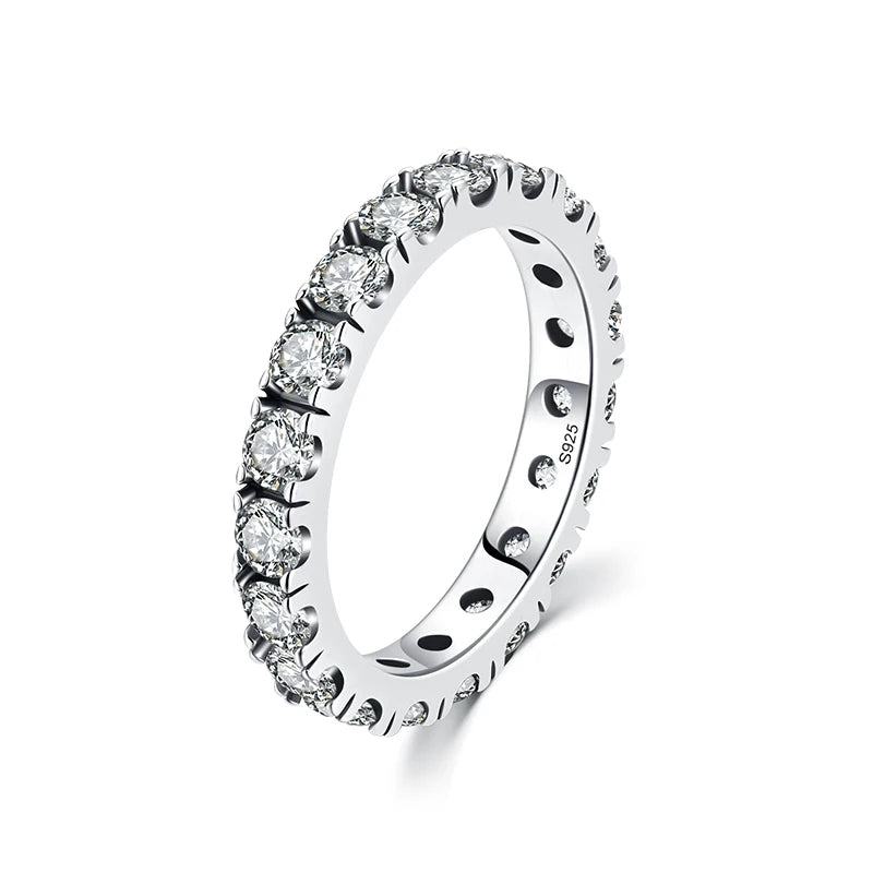 Sparkling Blue Zirconia Stackable Ring Authentic 925 Sterling Silver