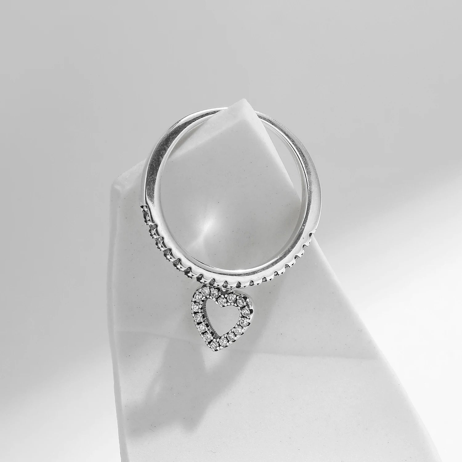 Ethereal Vintage Heart Charm Band Authentic 925 Sterling Silver