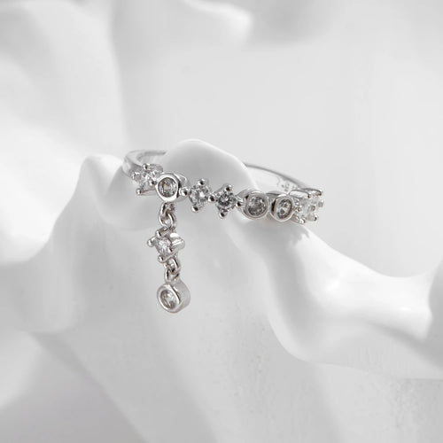 Cascading Charm Ring Authentic 925 Sterling Silver
