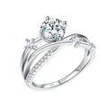 Prism Orbit Line Moissanite Ring Authentic 925 Silver