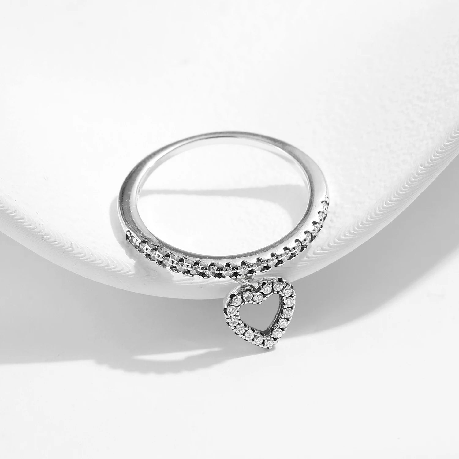 Ethereal Vintage Heart Charm Band Authentic 925 Sterling Silver