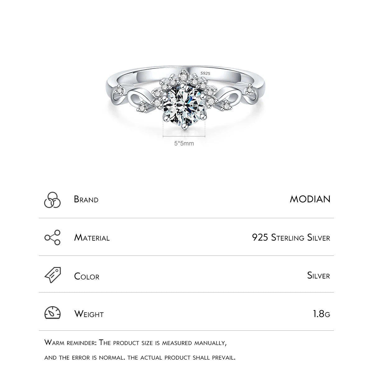 Majestic Crown Solitaire Authentic 925 Sterling Silver Ring
